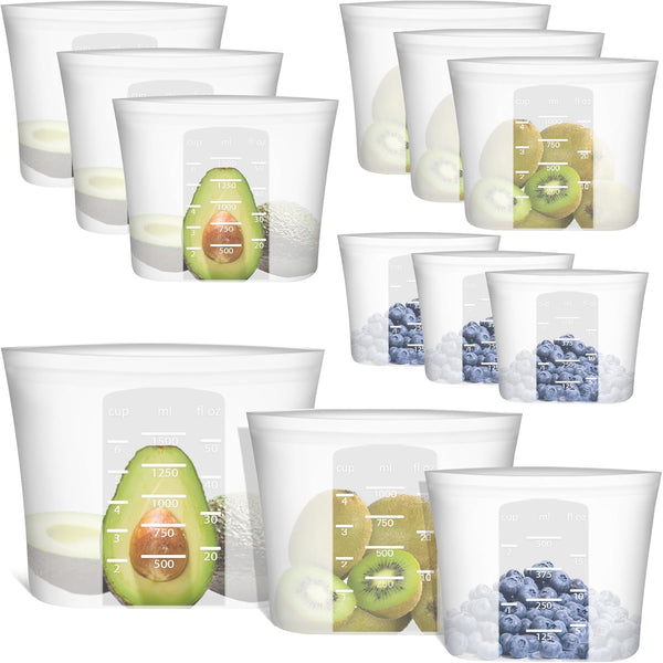 Stand-Up Silicone Food Bags, Translucent, 9-Pack — current captured option
