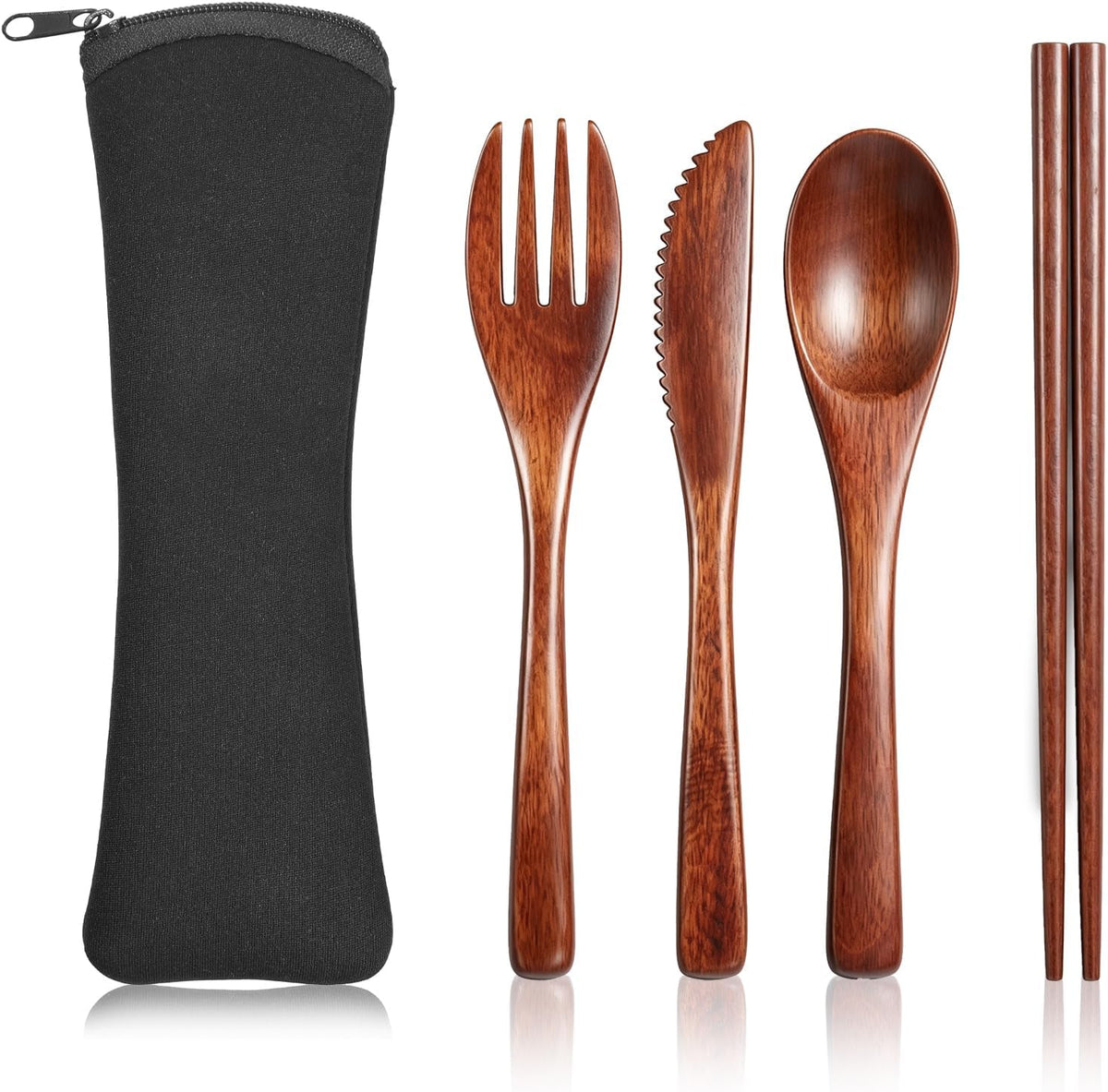Wooden Travel Utensils with Nylon Pouch — current captured option