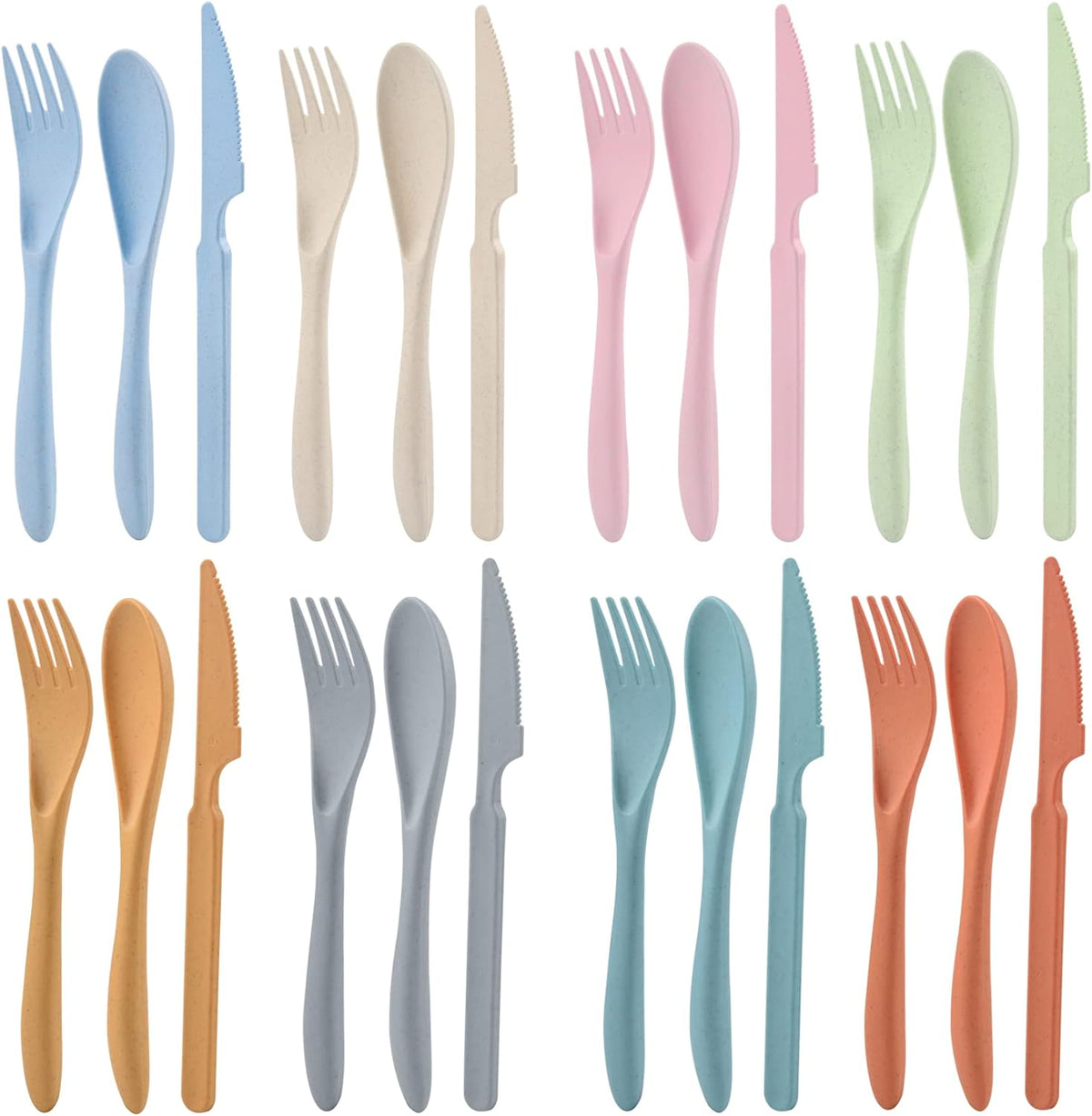 Wheat-Straw and PP Flatware, 8 Place Settings — current captured option