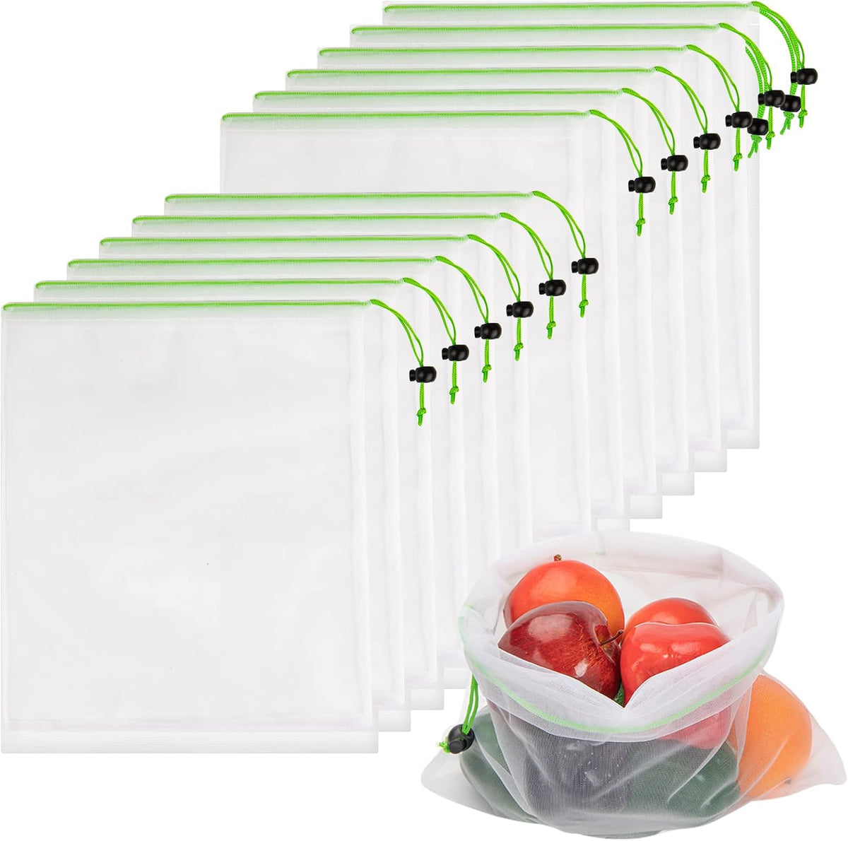 Mesh Produce Bags, Green Medium, 12-Pack — current captured option
