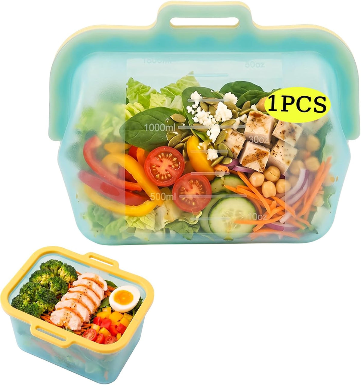 Magnetic-Seal Food Storage Bag, Light Blue, 1-Pack — current captured option