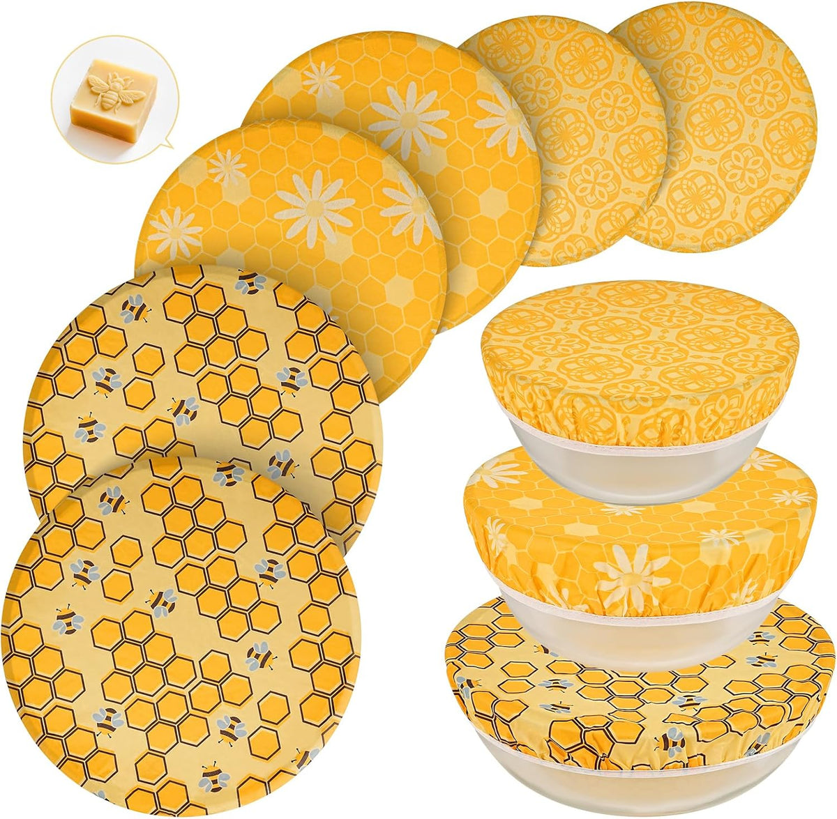 Elastic Beeswax Bowl Covers, 6-Pack — current captured option